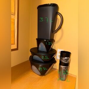 Tupperware Black and clear Storage Set